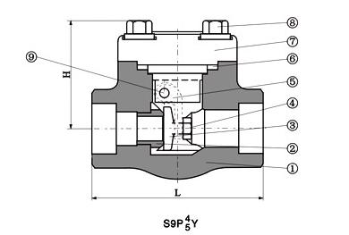 H64Y,H44Y鍛鋼旋啟式止回閥(圖1)