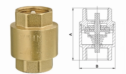 H12W黃銅立式絲扣止回閥(圖1)