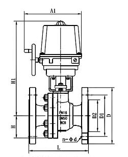 Q941F電動(dòng)法蘭球閥(圖1)