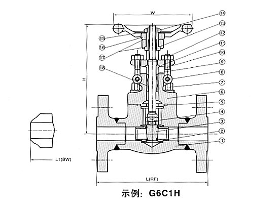 Z61Y,Z41Y,Z11Y高壓鍛鋼閘閥(圖2)