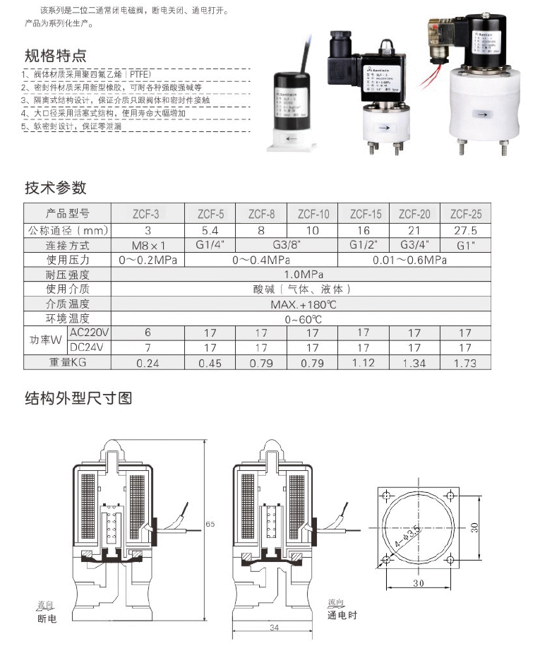 ZCF聚四氟防腐電磁閥(圖1)