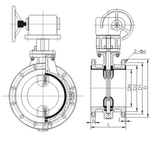 D71F46不銹鋼襯氟蝶閥(圖2)