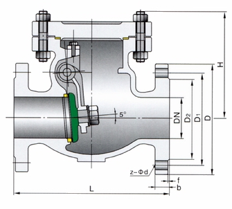 H44H,H44W鑄鋼法蘭止回閥(圖1)