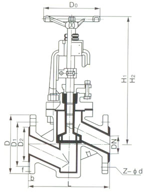 J41F46法蘭襯氟截止閥(圖1)