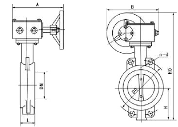 D371X蝸輪傳動鑄鐵蝶閥(圖1)