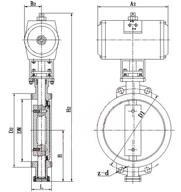 D673H氣動硬密封調(diào)節(jié)蝶閥(圖1)