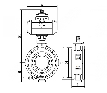 D643H氣動法蘭式硬密封蝶閥(圖1)