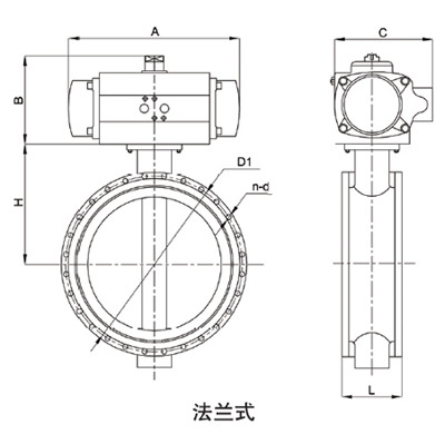 Marine central flange pneumatic butterfly valve (Figure 1)