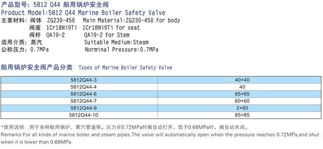船用鍋爐安全閥