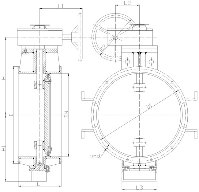 CB-1258 Worm gear ventilation butterfly valve (Figure 1)